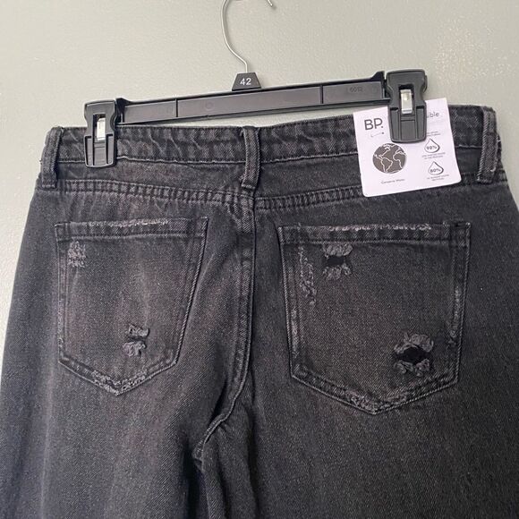 New BP Black Ripped Distressed Wide Leg Jeans 27 - Picture 9 of 10